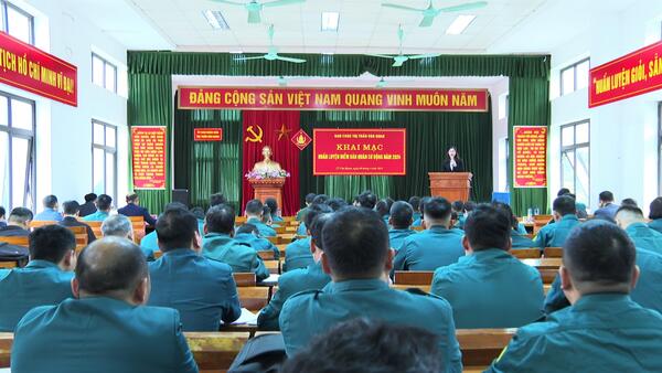 Thị trấn Văn Quan khai mạc huấn luyện điểm dân quân cơ động năm 2024
